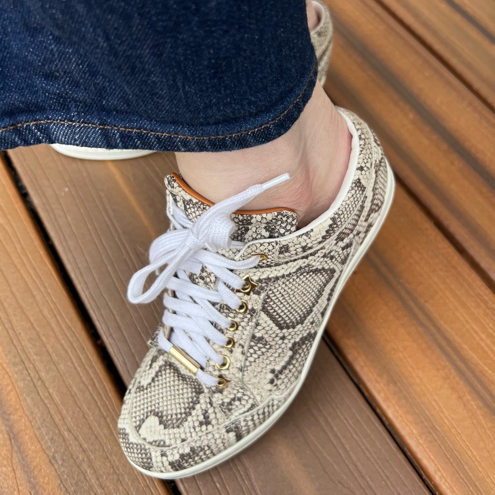 Jimmy Choo Snakeskin Print Sneakers Size Eu 37 - image 4